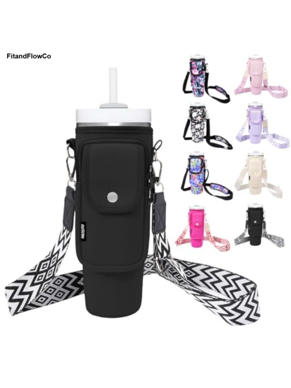 Neoprene Tumbler Carrier Crossbody Bag for 40/30oz Cups